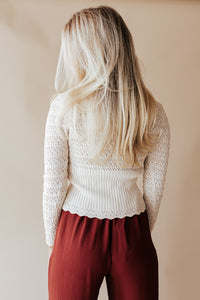 Lillian Ivory Crochet Sweater