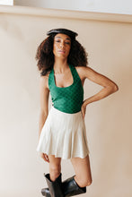 Load image into Gallery viewer, Check Green Halter Bodysuit