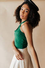 Load image into Gallery viewer, Check Green Halter Bodysuit
