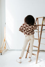 Load image into Gallery viewer, Brown Flower Cardigan Sweater
