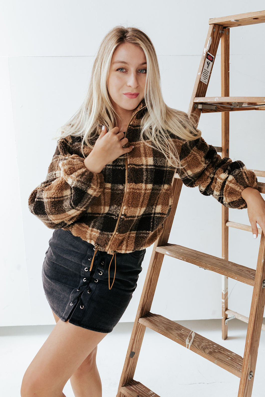 Plaid About You Sherpa Jacket
