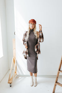 Charcoal Sleeveless Knit Dress