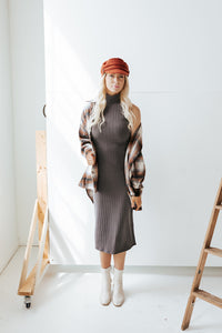 Charcoal Sleeveless Knit Dress