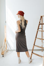 Load image into Gallery viewer, Charcoal Sleeveless Knit Dress