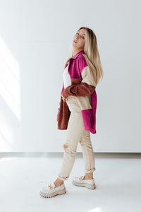 Rachel Orchid Colorblock Jacket