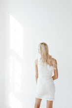 Load image into Gallery viewer, White Velvet Feather Dress