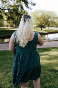 Sea Green Linen Swing Dress