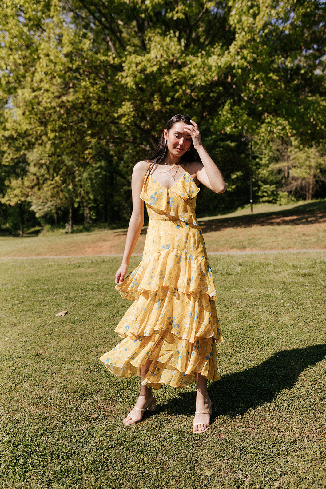 Blooming Yellow Ruffle Dress