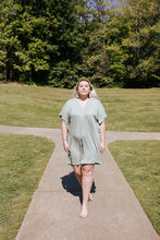Load image into Gallery viewer, Side Flutter Sage Dress