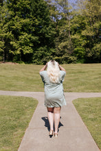 Load image into Gallery viewer, Side Flutter Sage Dress
